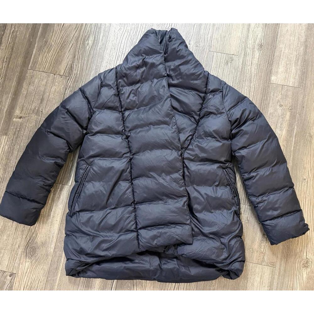 Eileen Fisher Shawl-Collar Quilted Coat Sz XXS